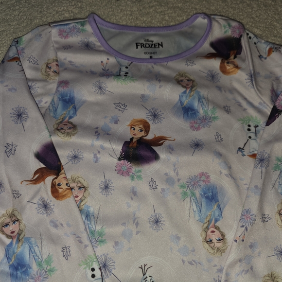 Disney Frozen Purple Longsleeve Nightgown Pajama Size 8 Girls NWOT - Picture 2 of 3